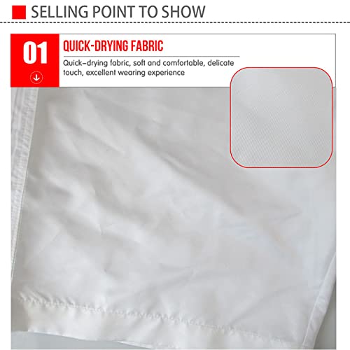 Poceacles Men's Quick Dry Drawstring Waist Beach Swim Trunks Board Shorts with Pocket, Summer Bathing Suits2