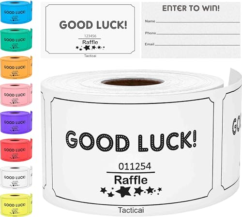 Tacticai 250 Raffle Tickets, White (1 of 8 Colors), Raffle