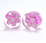 ear plug 10mm Material: Acrílico CHENGTAO Fruta Acrílico Tunnel Plug and Gauge Plug para Ear Ear Expander Stronger Ear Piercing Jewelry (Main Stone Color : 10mm, Metal Color : Purple)
