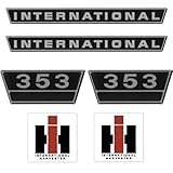  IHC International 353 Schwarz Silber Groß Schlepper Traktor Aufkleber Klebefolie