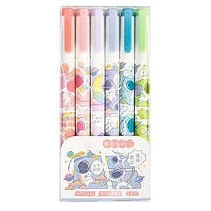DONTHINKSO Markeerstift Markers Pennen Tip Plastic Dubbele Hoofd Pen Journal Pennen Gekleurd voor Kinderen Sketch Card…