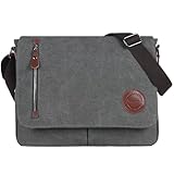 Vintage Canvas Satchel Messenger Bag for Men Women,Travel Shoulder bag 13.5