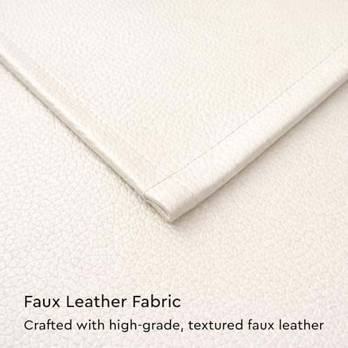 Image of Encasa XO Leather Dining Table Mats Set of 6 | Water Repellent & Heat Resistant Dining Table Mats | Washable & Easy to Clean Placemats for Kitchen Decor - 42x30 cm (Cream)