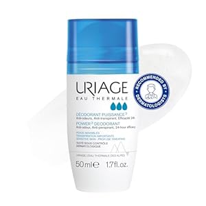 Uriage Power3 Antiperspirant Deodorant Roll-on – 24H Sweat & Odor Efficacy – Dry Touch – No White Marks, No Yellow Stains – Fresh Unisexe Scent – Long-lasting Formula – Alcohol-free – Hypoallergenic