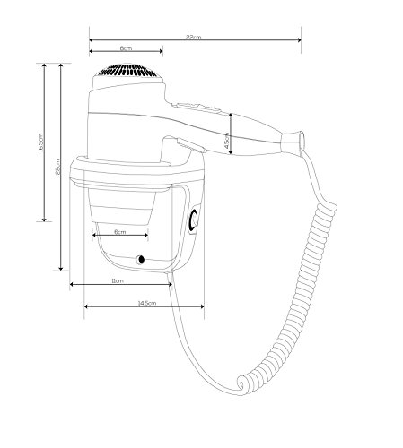 Dolphy 1600 Watts Professional Wall Mounted Unique Design Hair Dryer, White - Image 6