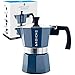 GROSCHE Milano Stovetop zaparzacz do kawy Moka garnek 3 filiżanki do espresso - 142 ml, niebieski ekspres do kawy -Moka Espresso kuchenka górny ekspres do kawy Moka włoski ekspres do kawy greca zaparzacz do kawy perkolator