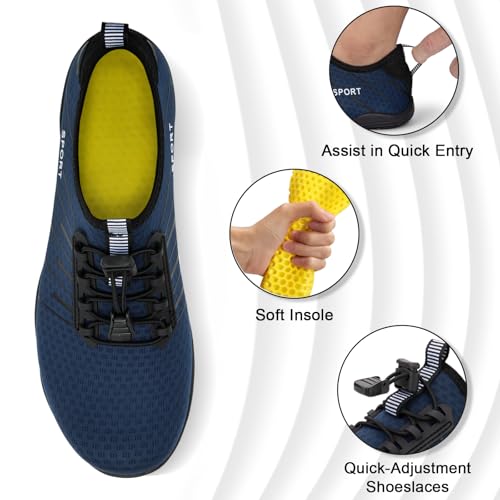 Image of ATHMILE Water Shoes for Men Women River Swim Beach Pool Adult Quick Dry | Aqua Socks Barefoot Lake Hiking Surfing Sport Yoga Boating Kayaking Camping Cruise Ship Essentials