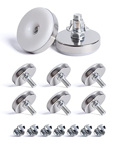 SPDYCESS 8pcs M10 X 50MM Pied Réglable à Base Ronde, Pied Vérin de Meuble à Visser de Nivellement, Vis de Réglage pour Pied de Mise à Niveau, avec 8 Écrou à Griffes, pour Pieds de Lit, Bureau, Armoire Cover