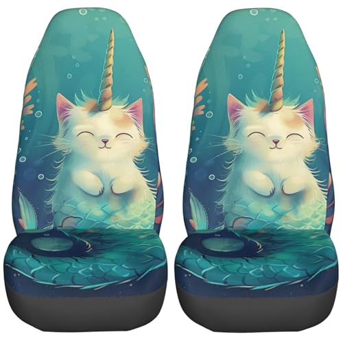 Couvre sieges lot de 2 universelle housses pour siège chat licorne auto camion SUV