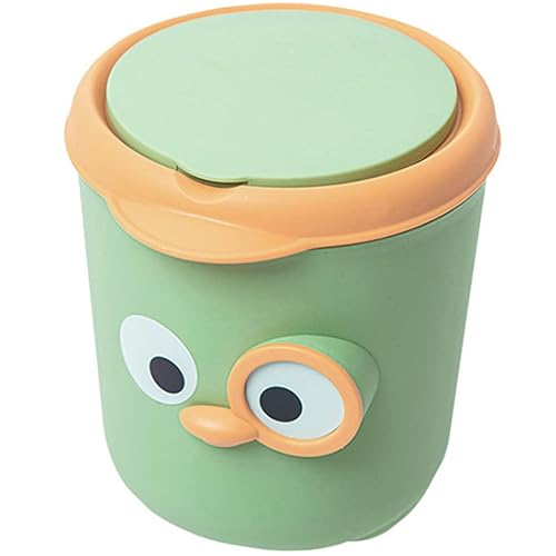 Miniatura 6 de DOITOOL Botes de basura para decoración de oficina, mini basurero de mesa, papelera de escritorio, cubo de basura de plástico con tapa, papelera de