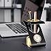 MUTUW Business Gifts Stylish All-Metal Desktop Round Clock Pen Pencil Holder Decorations in Luxury Gift Box Perfect for Home Office Decoration - Black