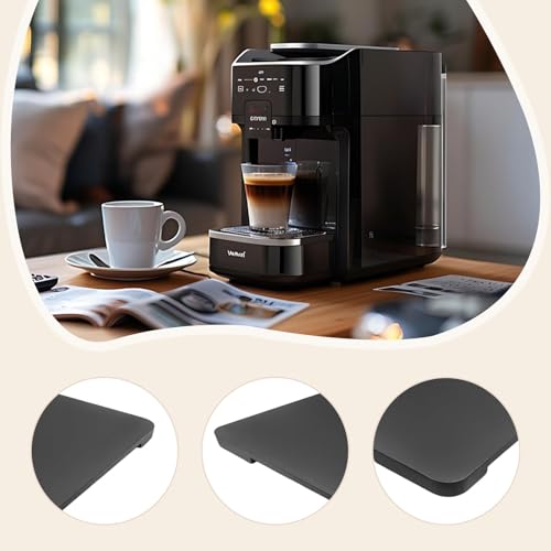Cajón de madera con ruedas para mover cafeteras pesadas y evitar rayones 4