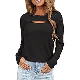 corchete Camisa de la Blusa Hueca out Suelta Casual otoño Invierno Mujeres Manga Larga