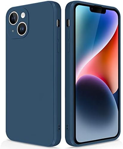 GiiYoon Silicone Case Compatible with iPhone 14, Full Body Silky Soft Touch Phone Case with Camera Protection, Shockproof Cover with Microfiber Lining, Blue
