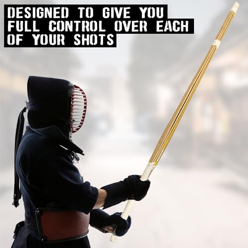 Kendo Shinai aus Bambus, Katana Wakizashi Tanto, Kendo Schwert Waffenzubehör aus Holz, Kendo-Schwertkampf-Training, Samurai Schwert, Rollenspiel, Cosplay, Iaido-Bokken, Handgefertigt, 120 cm