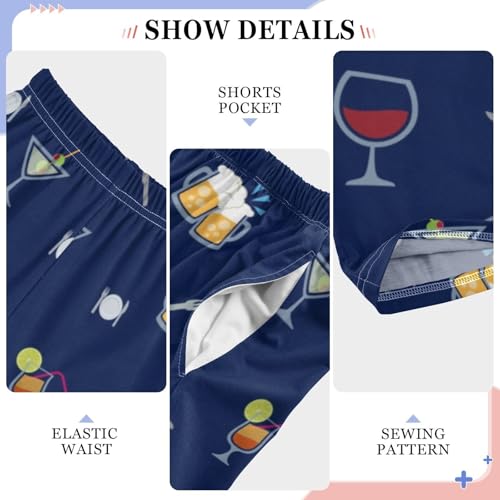 ZZKKO Beer Wine Glass Cocktail Boys Pants for Kids Jogger Pants with Pockets S-XL4