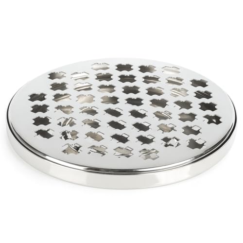 Bandeja redonda de acero inoxidable BarBits con rejilla circular de metal 2