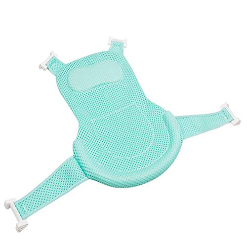 Baby Bath Net Anitslip Bathtub Shower Cradle Support Thicken Pad Bathroom Accessories Adjustable For NewBorn&Toddler (Green)