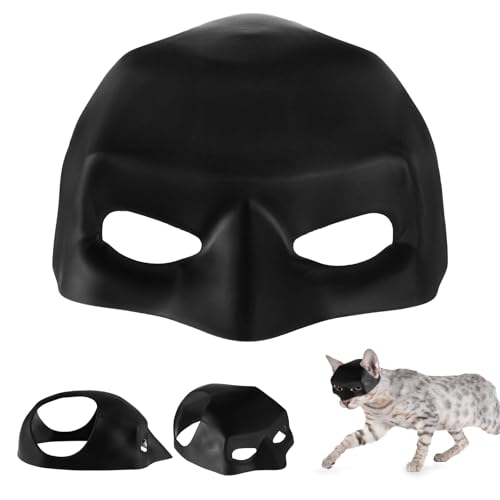 Wanmu Cat Mask, Cat Cosplay Hat, Funny Cosplay Halloween Party Costume Accessory Cats-Mask with Ears for Pets (Black, 5.5 x 3.5 x 2.2 Inches)