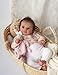 iCradle Lovely Real Look Reborn Baby Doll Girl 19 inch 48 cm Vinyl Silicone Baby Doll Rooted Hair Realistic Newborn Doll Toy for Ages 3+