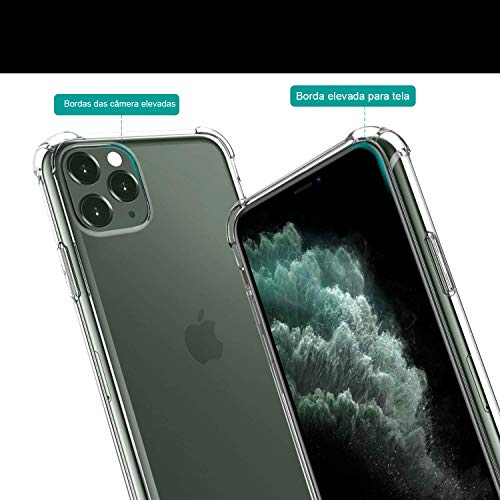 Kit Capa E Película Para iPhone 11 Pro Max Tela De 6.5Polegadas Capinha Case Transparente Air Anti I