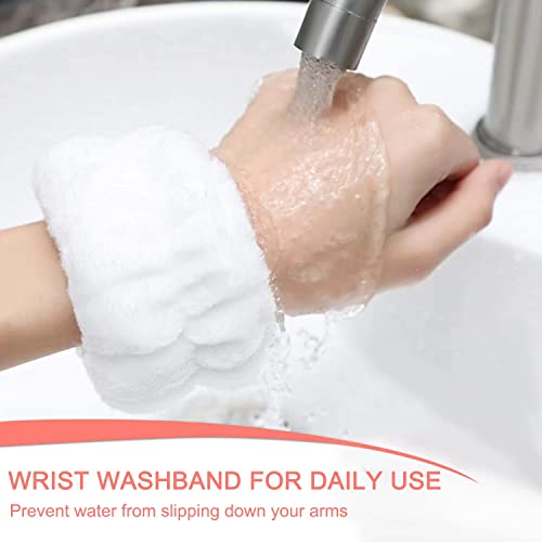 Gazetsz 6Pcs Spa Headband For Washing Face And Wrist Bands For Washing Face Set, Makeup Headband And Wrist Towels For Washing Face, Skincare Headbands, Head Bands For Women's Hair，Sponge & Puffy (White And Black Hair Band) #TOP4