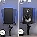 VIVO Clamp-on Speaker Stand Desk Mount Set, 10 x 9 inch Trays, Height Adjustment and Tilt, Universal Audio Holders for Computer and Bookshelf Speakers, Elevated Sound, 2 Pack, Black, MOUNT-SP01CB