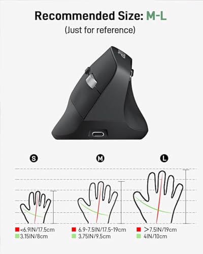 Acer Ergonomic Mouse Wireless, Adjustable DPI Vertical Mouse for Laptop - image 5