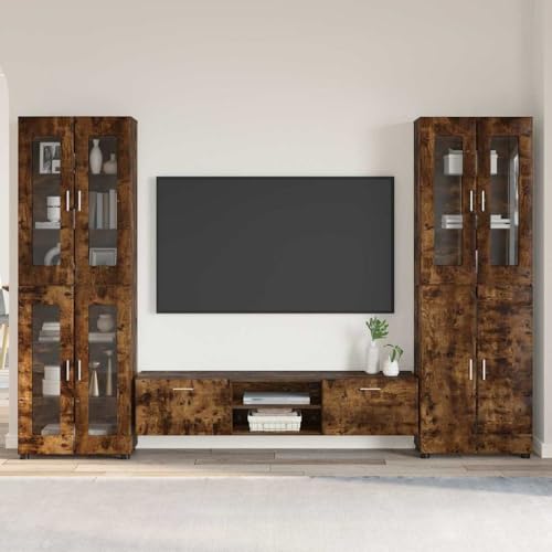 Lumanois Conjunto de Mueble de TV con cajón Roble Ahumado,Mobiliario,Conjuntos de Muebles para Salones,126.02kg-3398009