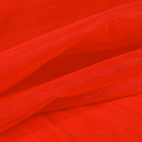 Tissu Tulle souple grande largeur uni Rouge - Au mètre
