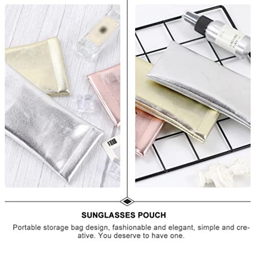FOMIYES 4 peças de óculos de sol portátil, bolsa de óculos de sol para óculos de couro PU Capa de óc