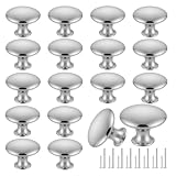 Romeda 18 Piece Drawer Knobs, Silver Cabinet Knobs with Screw, 30mm Drawer Pulls for Dresser, Kitchen, and Cabinet Drawers