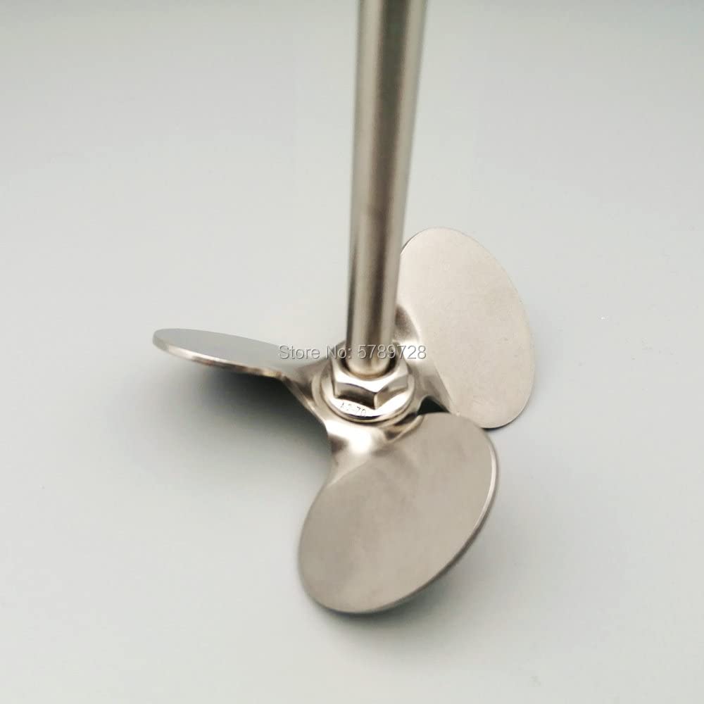 1 Juego de Palas de Acero Inoxidable for Laboratorio de 40mm a 120mm de diámetro, Pala de Tres Palas con Varilla agitadora (Size : 60mm Blade with Rod)