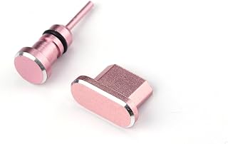 HOMSFOU Juego De 2 Conectores para Puerto USB con Conector para Auriculares De 3 5 Mm para S7 Color Oro Rosa Y Resistente A La Arena