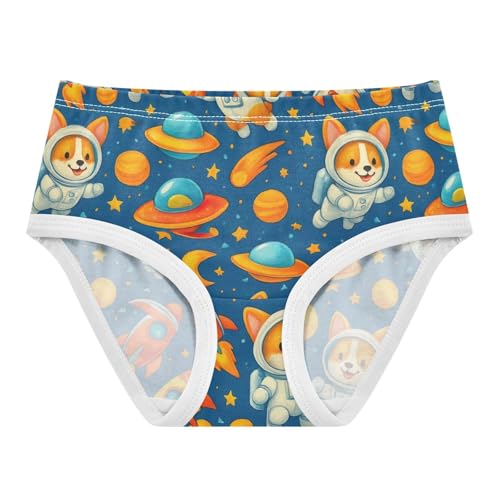 Joisal Cute Cartoon Corgis Astronauts Girls Underwear Toddler 2t Cotton Cute Panties Girl Florals Briefs Kids Undies