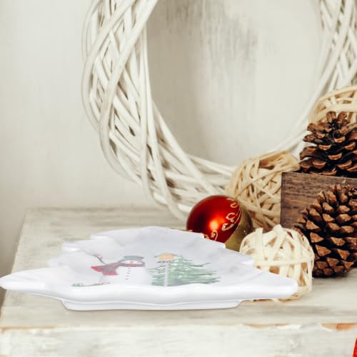 Bandeja de Navidad SILENRADAWN de cerámica con diseño de árbol para ensaladas y frutas 6