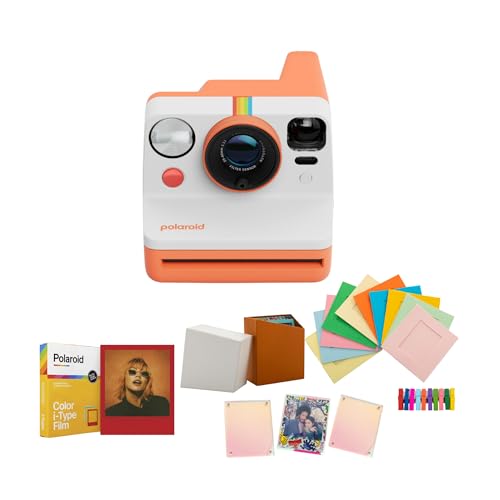 Polaroid Now Generation 3 Coral - Paquete de cámara instantánea analógica con película instantánea de color y kit de cámara para Polaroid