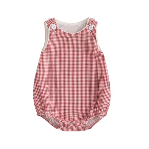 Image of Kuriozud Unisex Newborn Baby Boy Girl Summer Clothes Sleeveless Bubble Romper Jumpsuit Overall Shorts Infant Clothing