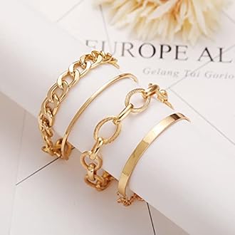 Shining Diva Fashion Latest Stylish Multilayer Gold Plated Bangle Bracelet for Women and Girls