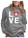 TeeStars - Animal Lover Dog Paw Print - Love Dogs My Best Friend Women Hoodie Medium Gray