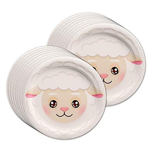 Sheep Birthday Party Supplies Set Plates Napkins Cups Tableware Kit for 16 - Thumbnail 5