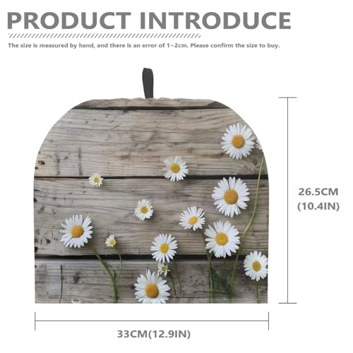 Image of Tea Pot Cosy Creative Tea Pot Cozies Large Teapot Cover Insulating Keep Tea Warm Teapot Warmer Ideal Gift for Mom Wife Friends, 12.9 X 10.4 Inches, Daisy Rustic Wood Grain