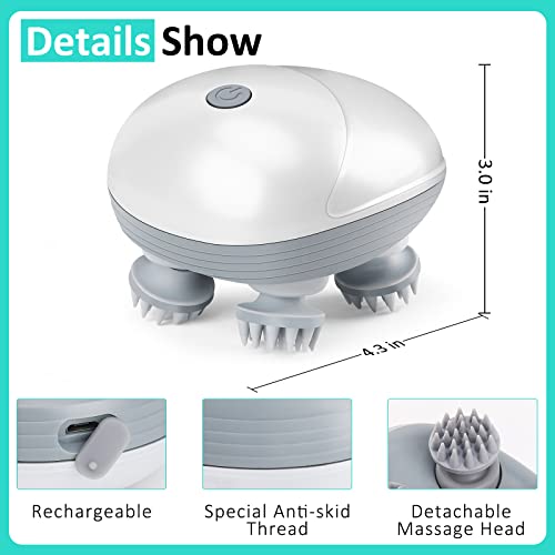 Electric Pet Massager For Dogs And Cats, Cordless Handheld Dog Cat Massage Tool With 4 Massage Heads And 96 Massage Nodes, Head And Back Scratcher For Relieving Tension, Tight Muscles, And Stiffness #TOP3