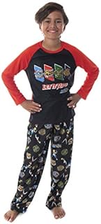 Beyblade Burst Boys' Spinner Tops Fafnir Let It Rip! 2 Piece Shirt And Pants Kids Pajama Set (LG, 10/12)