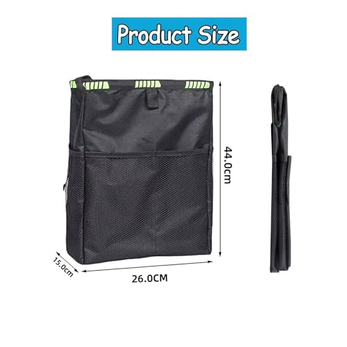 MEISO Autositz Organizer, Oxford Stoff Wasserdicht Autositz Rücksitz Organizer mit iPad/Tablet Tasche, 10L Groß Kapazität Autositz Organizer, Zusammenklappbare Tragbarer Auto Mülleimer