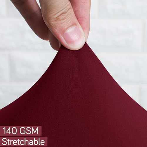 Image of HOKIPO Office Chair Cover for Task Chair - 140 GSM Stretchable Fabric - Anti-Slip & Washable - Fits Small Office Chairs Without Headrest, Maroon (AR-6203-MRN)