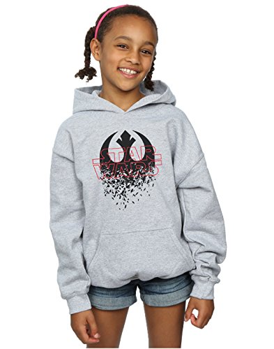 Star Wars Girls The Last Jedi Shattered Emblem Hoodie 5-6 Years Sport Grey