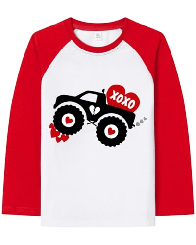 Boys Valentines Shirt Kids Toddler Girls Love Hearts T-Shirt Tops Outfit Clothes 2-7 Years