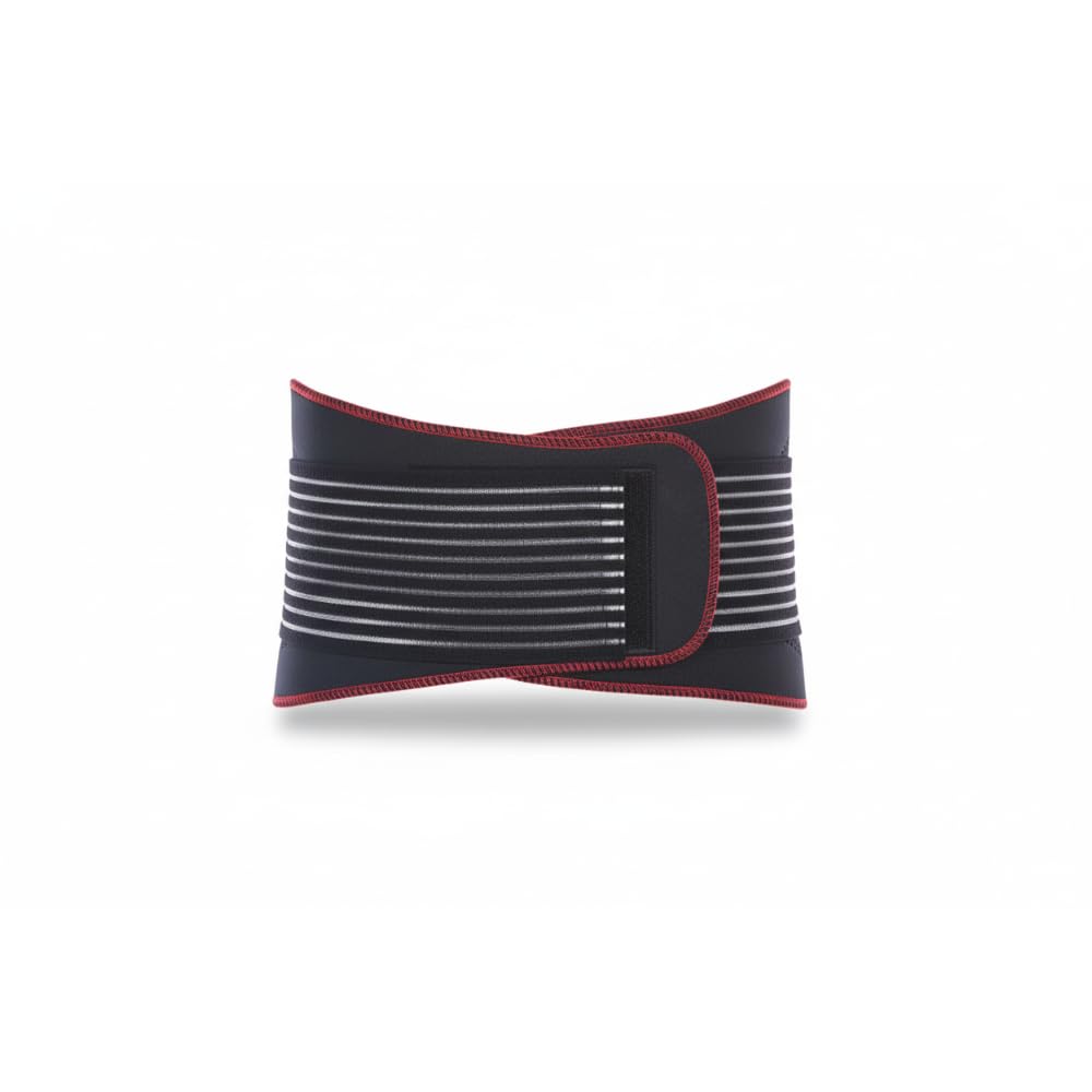 TSM Sportbandage Rückenbandage Pro mit Noppen und Stabilisationsgurt, Schwarz, XXL, 5149