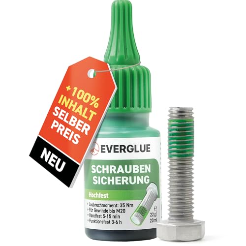 Preisvergleich Produktbild Everglue Schraubensicherung anaerob hochfest schwer demontierbar bis M20-Gewinde 22g Dosierflasche